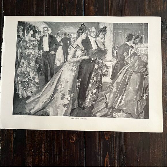 The First Nighters by Howard Chandler Christy (Vintage Print 1905) - Picture 1 of 4